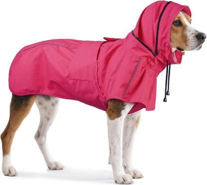 Dog Raincoat, Waterproof Dog Rain Jacket with Hood, Black M