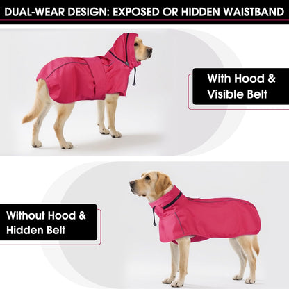 Dog Raincoat, Waterproof Dog Rain Jacket with Hood, Black M
