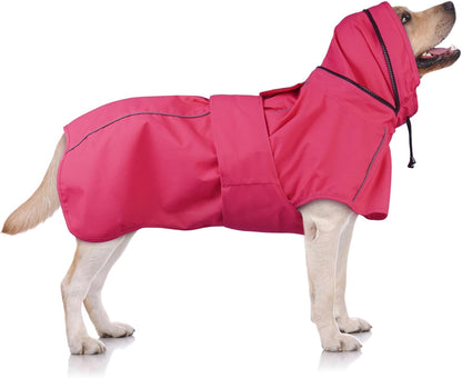 Dog Raincoat, Waterproof Dog Rain Jacket with Hood, Black M