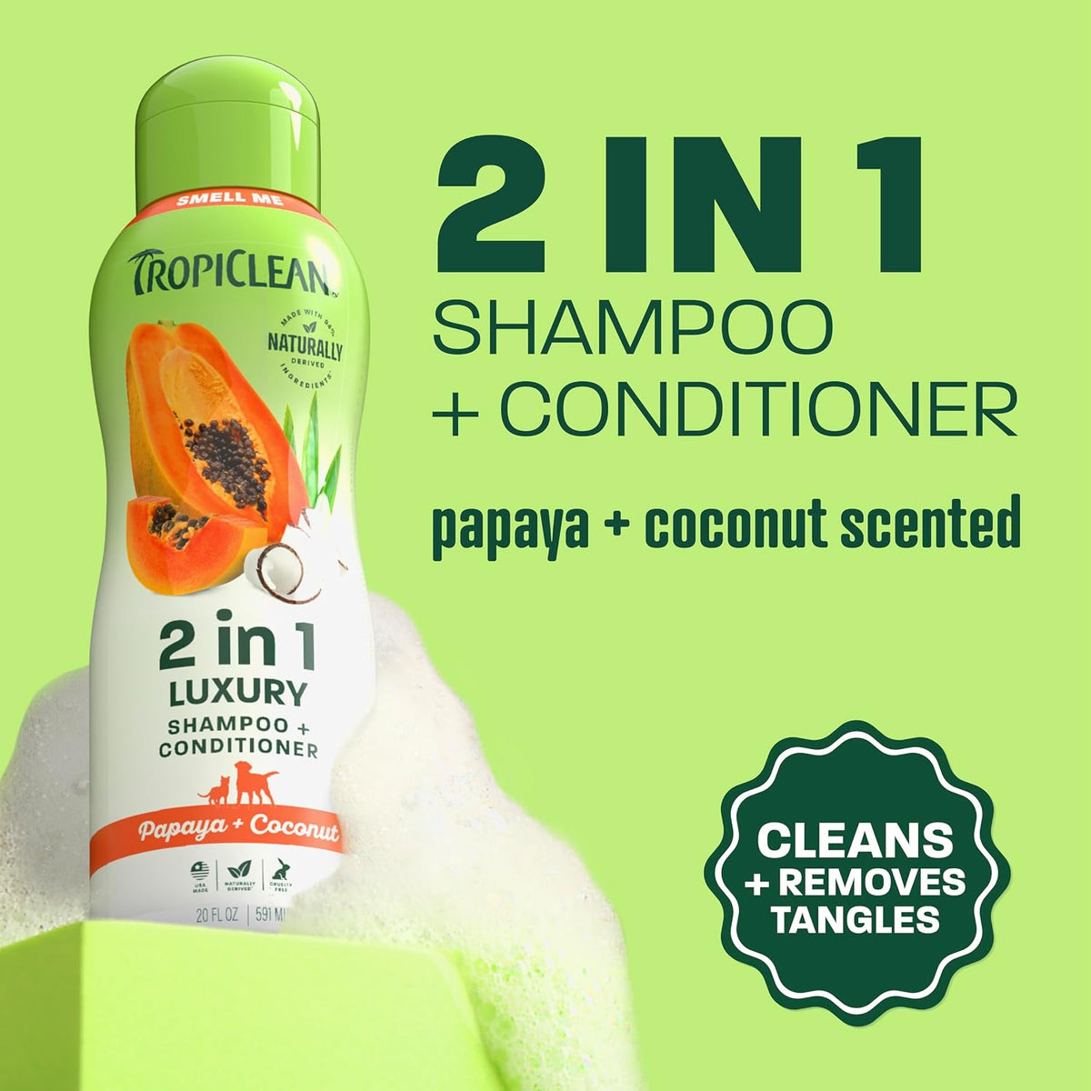 Gentle Puppy Shampoo, Sensitive Skin, Coconut Scent, 20oz | For Allergies & Sensitive Skin | Gentle Coconut Scent | Safe for Cats & Kittens | Made in USA