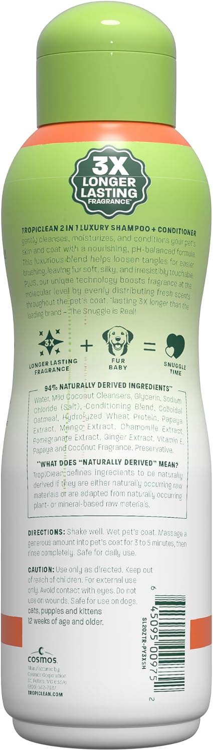 Gentle Puppy Shampoo, Sensitive Skin, Coconut Scent, 20oz | For Allergies & Sensitive Skin | Gentle Coconut Scent | Safe for Cats & Kittens | Made in USA