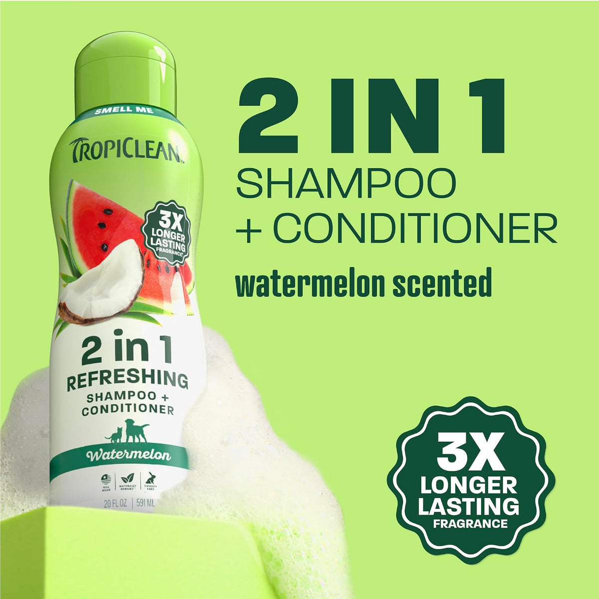 Gentle Puppy Shampoo, Sensitive Skin, Coconut Scent, 20oz | For Allergies & Sensitive Skin | Gentle Coconut Scent | Safe for Cats & Kittens | Made in USA