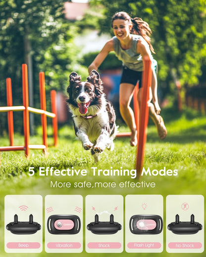 SLOPEHILL Dog Shock Collar,4200FT Dog Training Collar with Remote,Pink