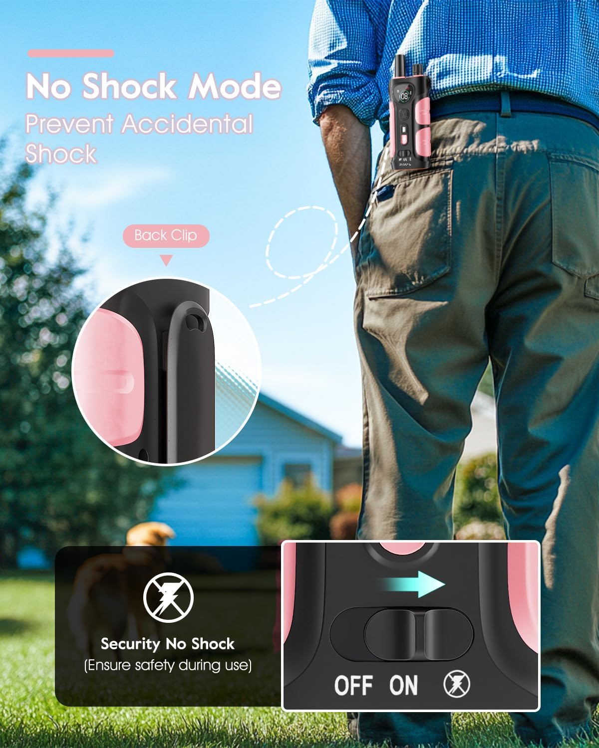 SLOPEHILL Dog Shock Collar,4200FT Dog Training Collar with Remote,Pink