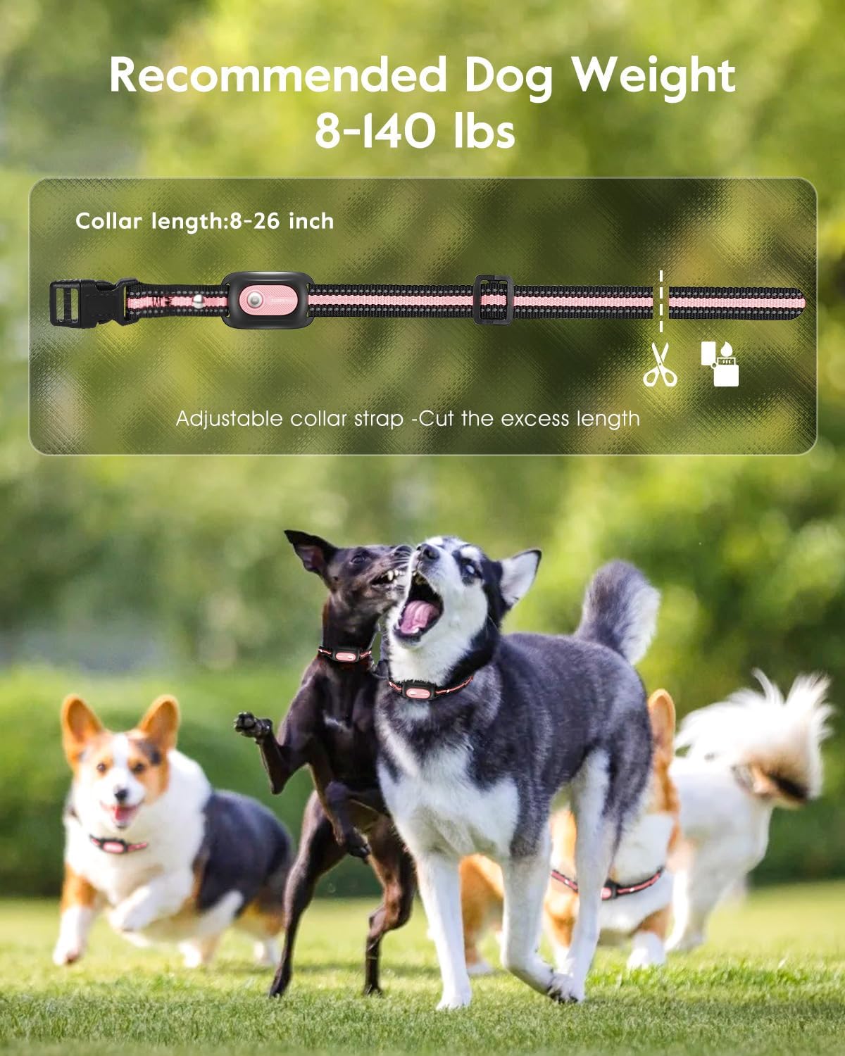 SLOPEHILL Dog Shock Collar,4200FT Dog Training Collar with Remote,Pink