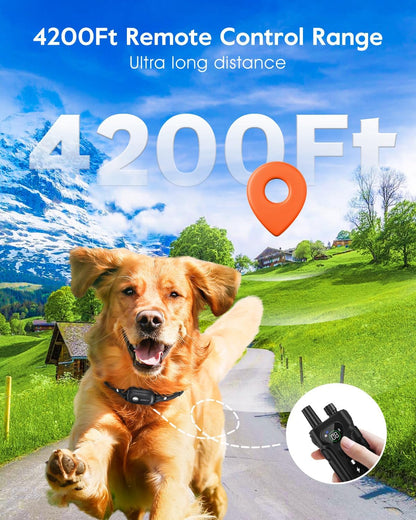 SLOPEHILL Dog Shock Collar,4200FT Dog Training Collar with Remote,Pink
