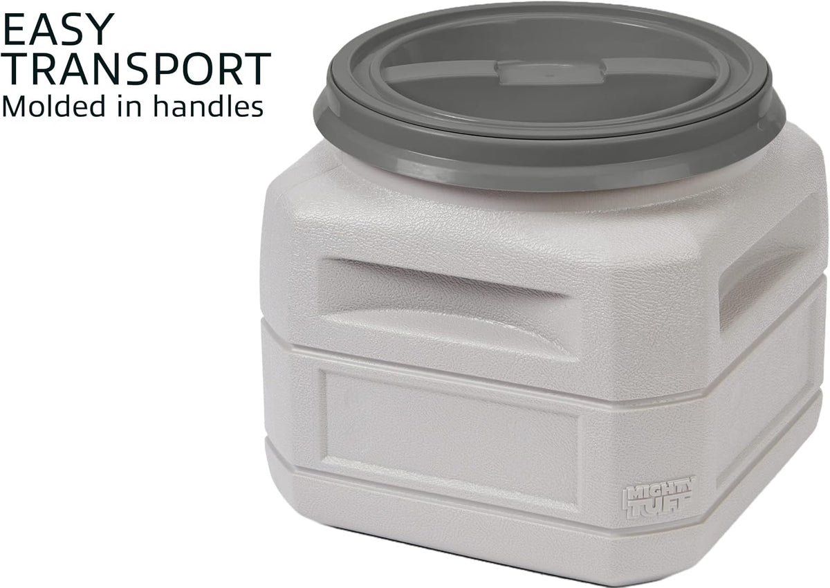 Airtight Dog Food Storage Container – 13 Gal, up to 54 lb Capacity – Cat and Dog Food Container with Twist Lid & Handles – BPA-Free, Made in USA
