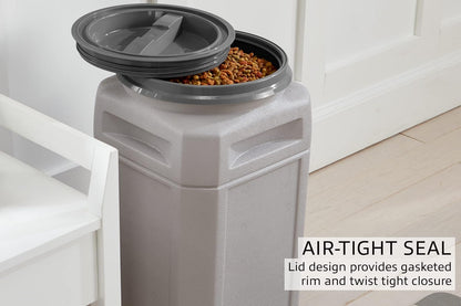 Airtight Dog Food Storage Container – 13 Gal, up to 54 lb Capacity – Cat and Dog Food Container with Twist Lid & Handles – BPA-Free, Made in USA