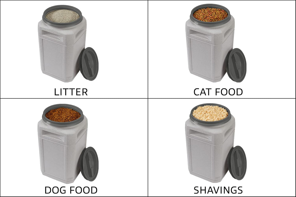 Airtight Dog Food Storage Container – 13 Gal, up to 54 lb Capacity – Cat and Dog Food Container with Twist Lid & Handles – BPA-Free, Made in USA