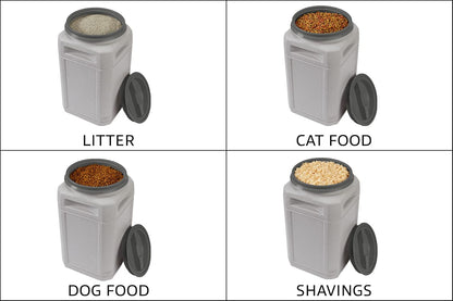 Airtight Dog Food Storage Container – 13 Gal, up to 54 lb Capacity – Cat and Dog Food Container with Twist Lid & Handles – BPA-Free, Made in USA