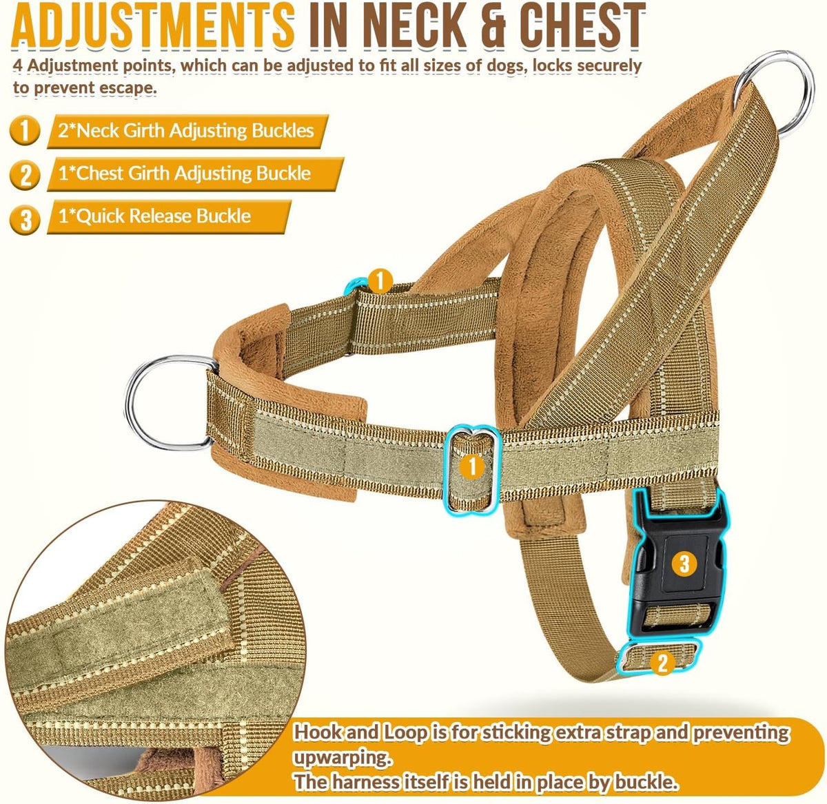 No Pull Dog Harness and Leash Set - Heavy Duty, Soft Padded