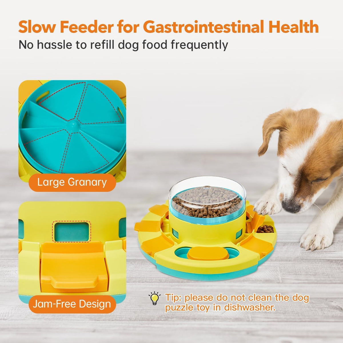 Dog Puzzle Toy 2 Levels, Slow Feeder, Pup Food Treat Feeding Dispenser for IQ Training and Entertainment for All Breeds 4.2 Inch Height | Pup IQ Training and Entertainment for All Breeds 4.2 Inch Height