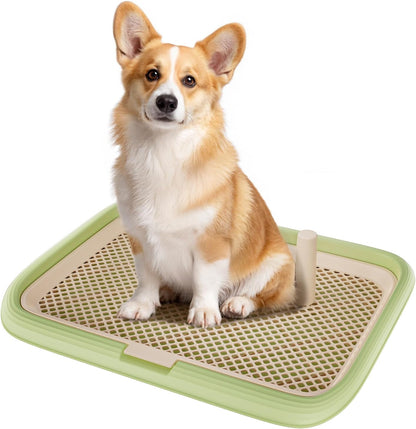Dog Potty Tray, 23.6"x17.68" Indoor Pet Pee Pad Holder,Puppy Training Holder,Bathroom Dog Litter Box, Pet Toilet for Small and Medium Dogs,Housebreaking Supplies, Pet Products (Green)