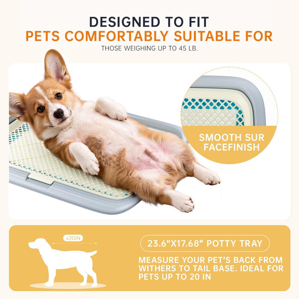 Dog Potty Tray, 23.6"x17.68" Indoor Pet Pee Pad Holder,Puppy Training Holder,Bathroom Dog Litter Box, Pet Toilet for Small and Medium Dogs,Housebreaking Supplies, Pet Products (Green)