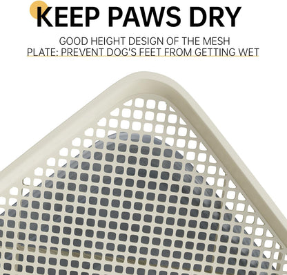 Dog Potty Tray, 23.6"x17.68" Indoor Pet Pee Pad Holder,Puppy Training Holder,Bathroom Dog Litter Box, Pet Toilet for Small and Medium Dogs,Housebreaking Supplies, Pet Products (Green)