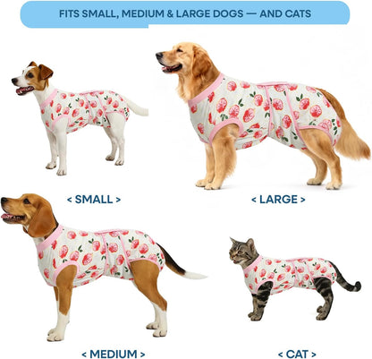Recovery Suit for Dogs Cats After Surgery, Cone Alternative, Pink, M