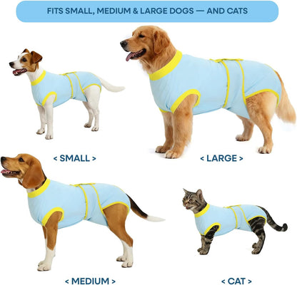 Recovery Suit for Dogs Cats After Surgery, Cone Alternative, Pink, M