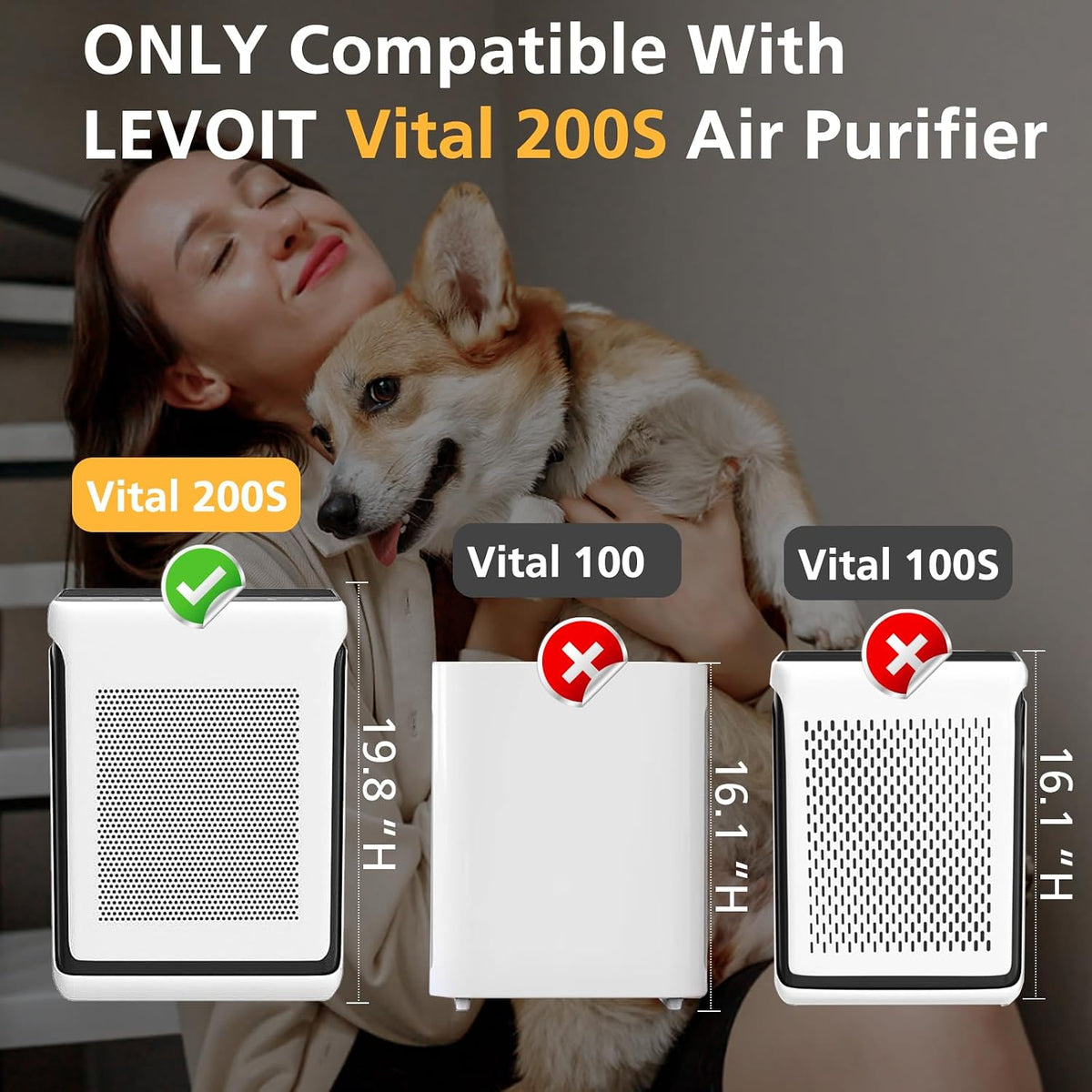 Vital 200S Pet Care Replacement Filter for LEVOIT Vital 200S-P Air Purifier