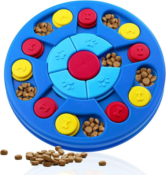 Interactive Dog Puzzle Toys for Puppy IQ Stimulation &Treat Training,Treat Dispenser Squeaky Toy for Smart Dogs, Puppy &Cats Fun Feeding (Level 1-3)