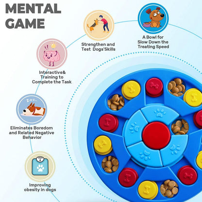 Interactive Dog Puzzle Toys for Puppy IQ Stimulation &Treat Training,Treat Dispenser Squeaky Toy for Smart Dogs, Puppy &Cats Fun Feeding (Level 1-3)