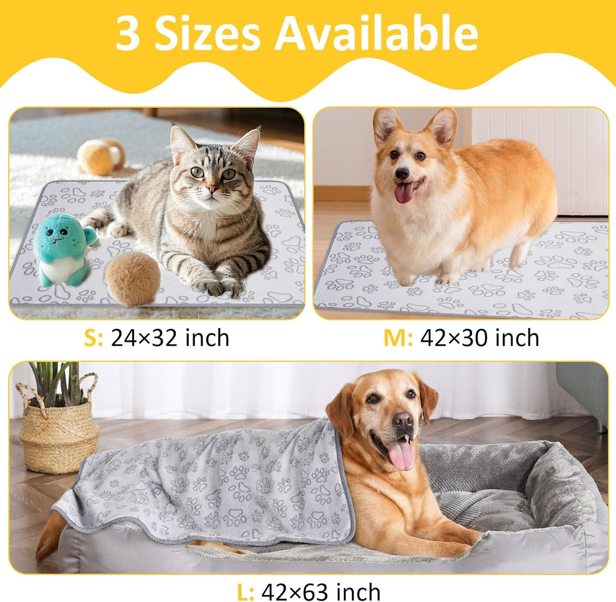 41" x 30" Dog Blankets for Medium Dogs, Cat, Premium Soft Dog Blankets