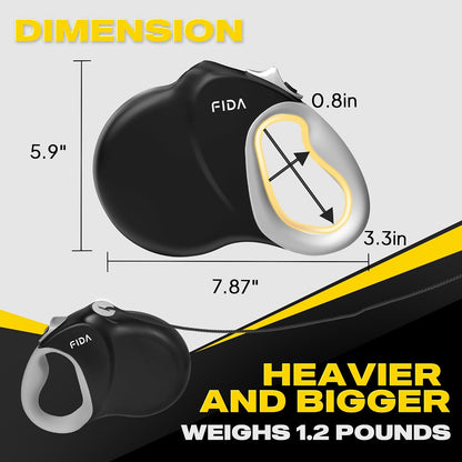 Upgraded Retractable Dog Leash, 30ft, Heavy Duty, Black