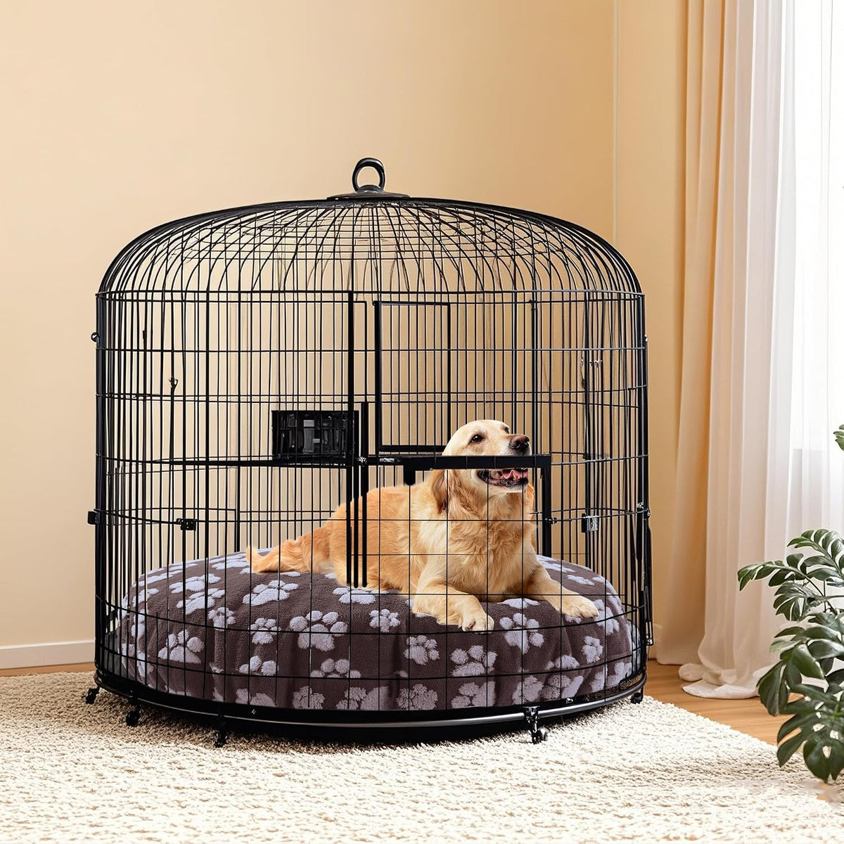 Washable Dog Bed Covers Replacement Round Waterproof Bed Cover for Dog Soft Pet Bed Cover with Lovely Dog Paw Print and Double-Sided Usable Design,Cover Only(Dark Gray,30 * 30 * 10in)
