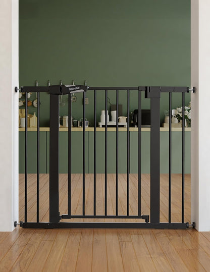 Pressure Mounted Baby Gate for Stairs, 26-40" Wide No Drilling Option, Auto Close with 3-Way Locking, Easy Install Safety Gate for Doorways, Kitchen, Hallway, Laundry, Indoor Use, White