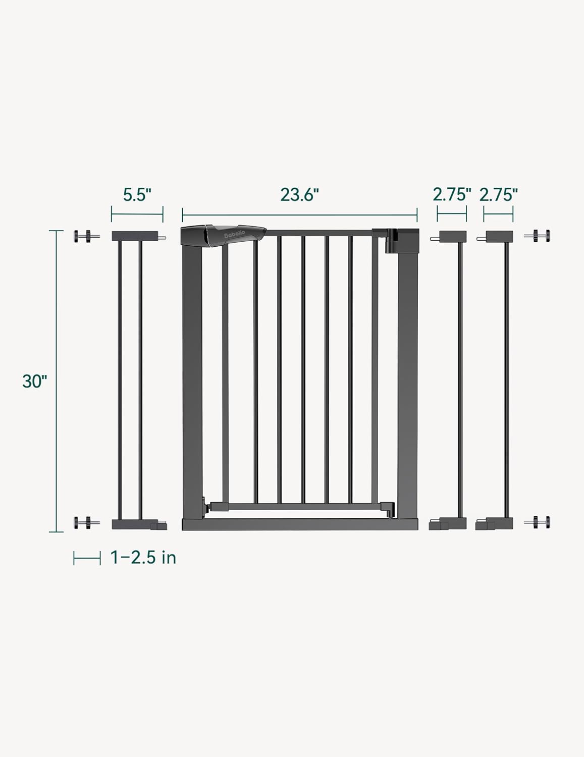 Pressure Mounted Baby Gate for Stairs, 26-40" Wide No Drilling Option, Auto Close with 3-Way Locking, Easy Install Safety Gate for Doorways, Kitchen, Hallway, Laundry, Indoor Use, White