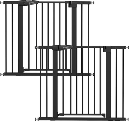 Pressure Mounted Baby Gate for Stairs, 26-40" Wide No Drilling Option, Auto Close with 3-Way Locking, Easy Install Safety Gate for Doorways, Kitchen, Hallway, Laundry, Indoor Use, White