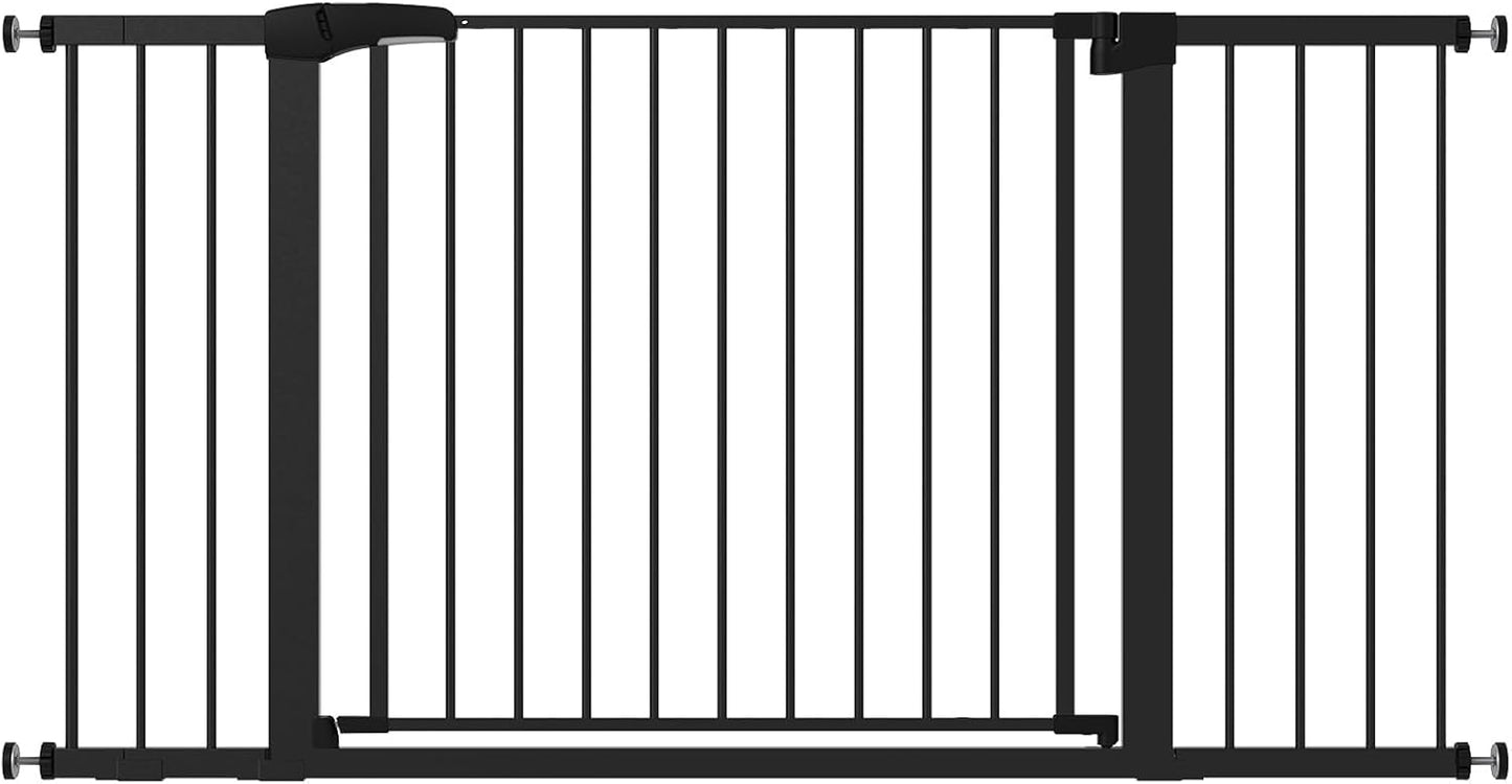 Pressure Mounted Baby Gate for Stairs, 26-40" Wide No Drilling Option, Auto Close with 3-Way Locking, Easy Install Safety Gate for Doorways, Kitchen, Hallway, Laundry, Indoor Use, White