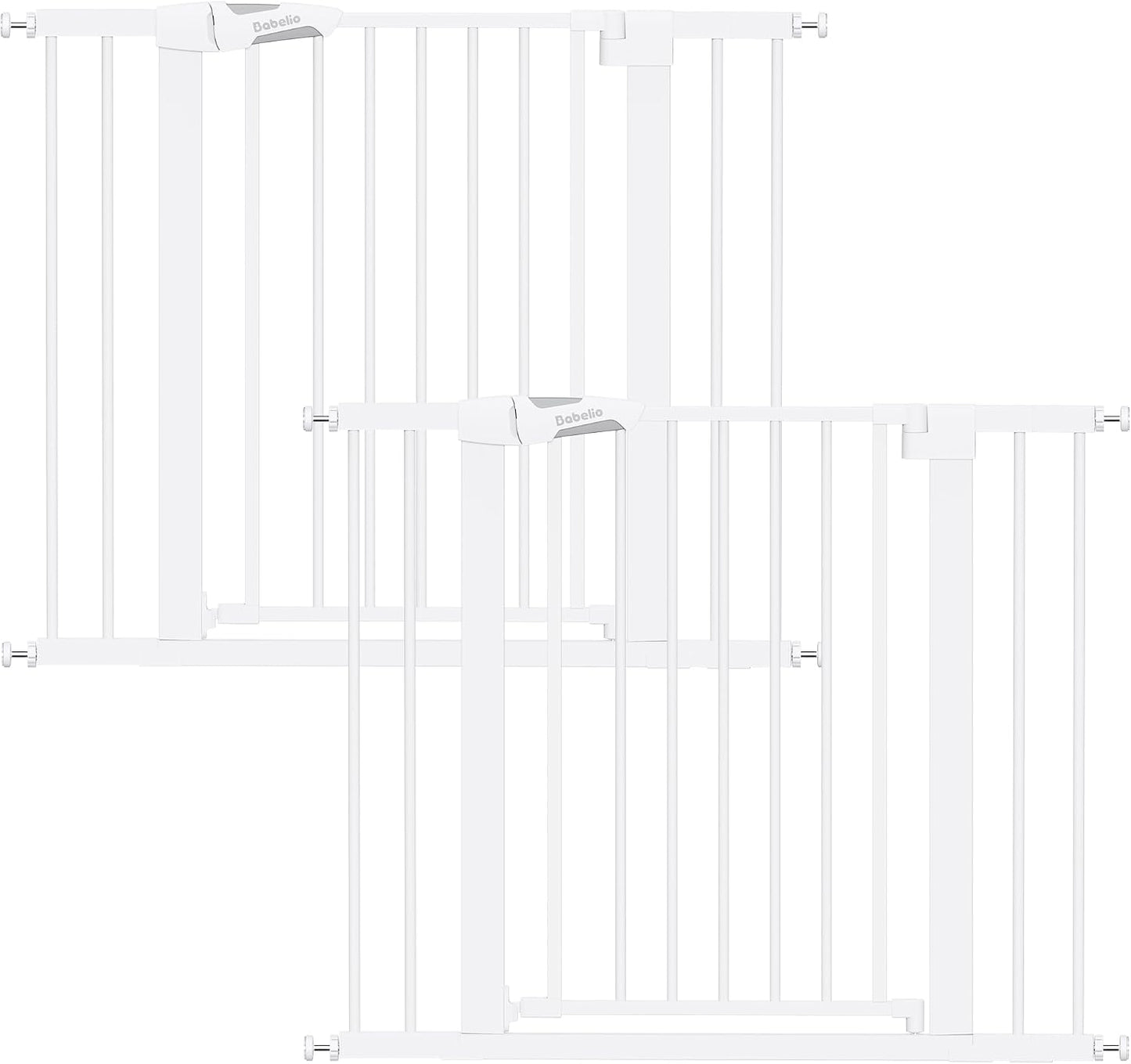 Pressure Mounted Baby Gate for Stairs, 26-40" Wide No Drilling Option, Auto Close with 3-Way Locking, Easy Install Safety Gate for Doorways, Kitchen, Hallway, Laundry, Indoor Use, White