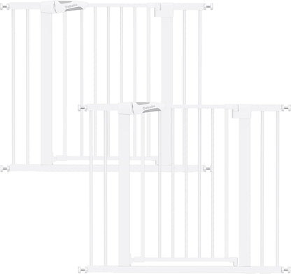 Pressure Mounted Baby Gate for Stairs, 26-40" Wide No Drilling Option, Auto Close with 3-Way Locking, Easy Install Safety Gate for Doorways, Kitchen, Hallway, Laundry, Indoor Use, White