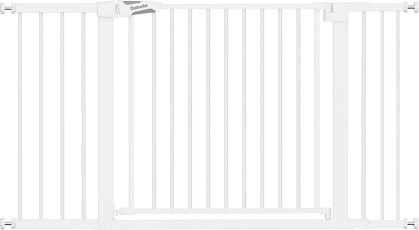 Pressure Mounted Baby Gate for Stairs, 26-40" Wide No Drilling Option, Auto Close with 3-Way Locking, Easy Install Safety Gate for Doorways, Kitchen, Hallway, Laundry, Indoor Use, White