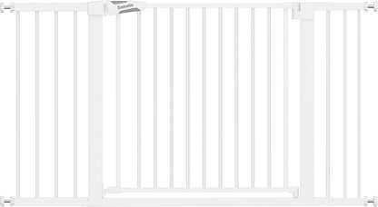 Pressure Mounted Baby Gate for Stairs, 26-40" Wide No Drilling Option, Auto Close with 3-Way Locking, Easy Install Safety Gate for Doorways, Kitchen, Hallway, Laundry, Indoor Use, White
