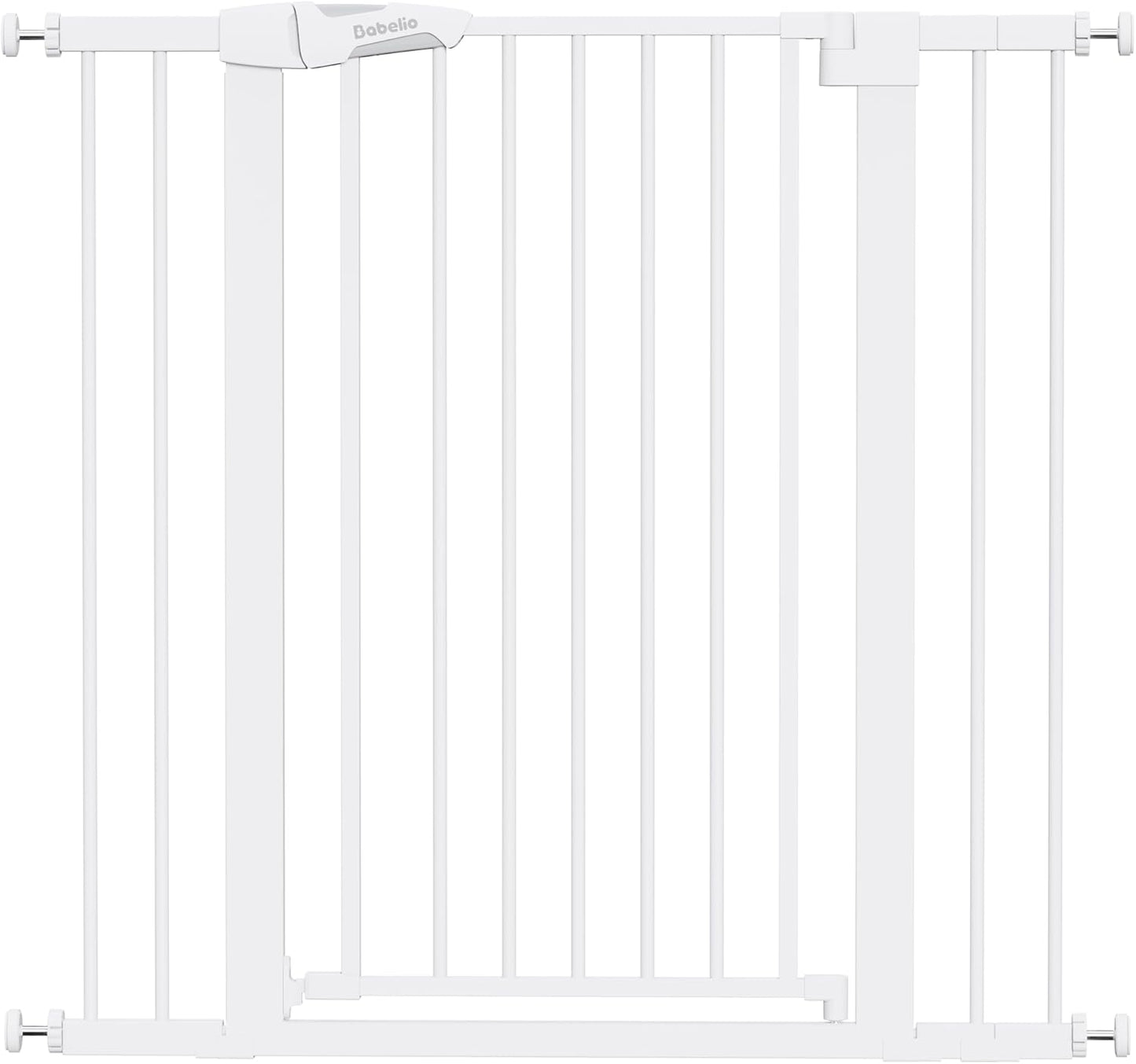 Pressure Mounted Baby Gate for Stairs, 26-40" Wide No Drilling Option, Auto Close with 3-Way Locking, Easy Install Safety Gate for Doorways, Kitchen, Hallway, Laundry, Indoor Use, White
