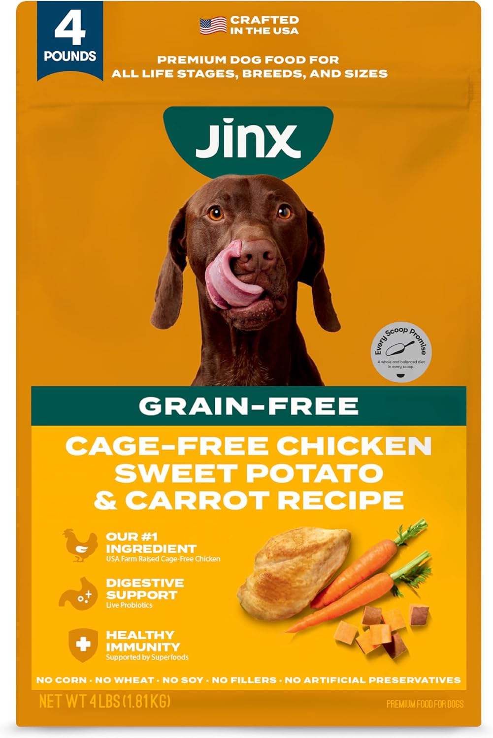 Grain Free Dry Dog Food - Real Lamb, Sweet Potato & Carrot, 4lb