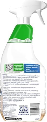Pet Stain Remover Spray, Color-Safe Multisurface & Carpet Cleaner Solution for Dog & Cat Urine, Feces, Vomit & Mud, Fights Odors & Remarking, Fast-Acting Cleans in 5 Minutes or Less, 22oz