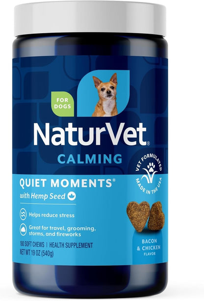 Quiet Moments Calming Plus Hemp Dog Supplement - 180 Soft Chews