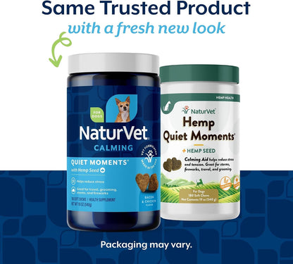 Quiet Moments Calming Plus Hemp Dog Supplement - 180 Soft Chews