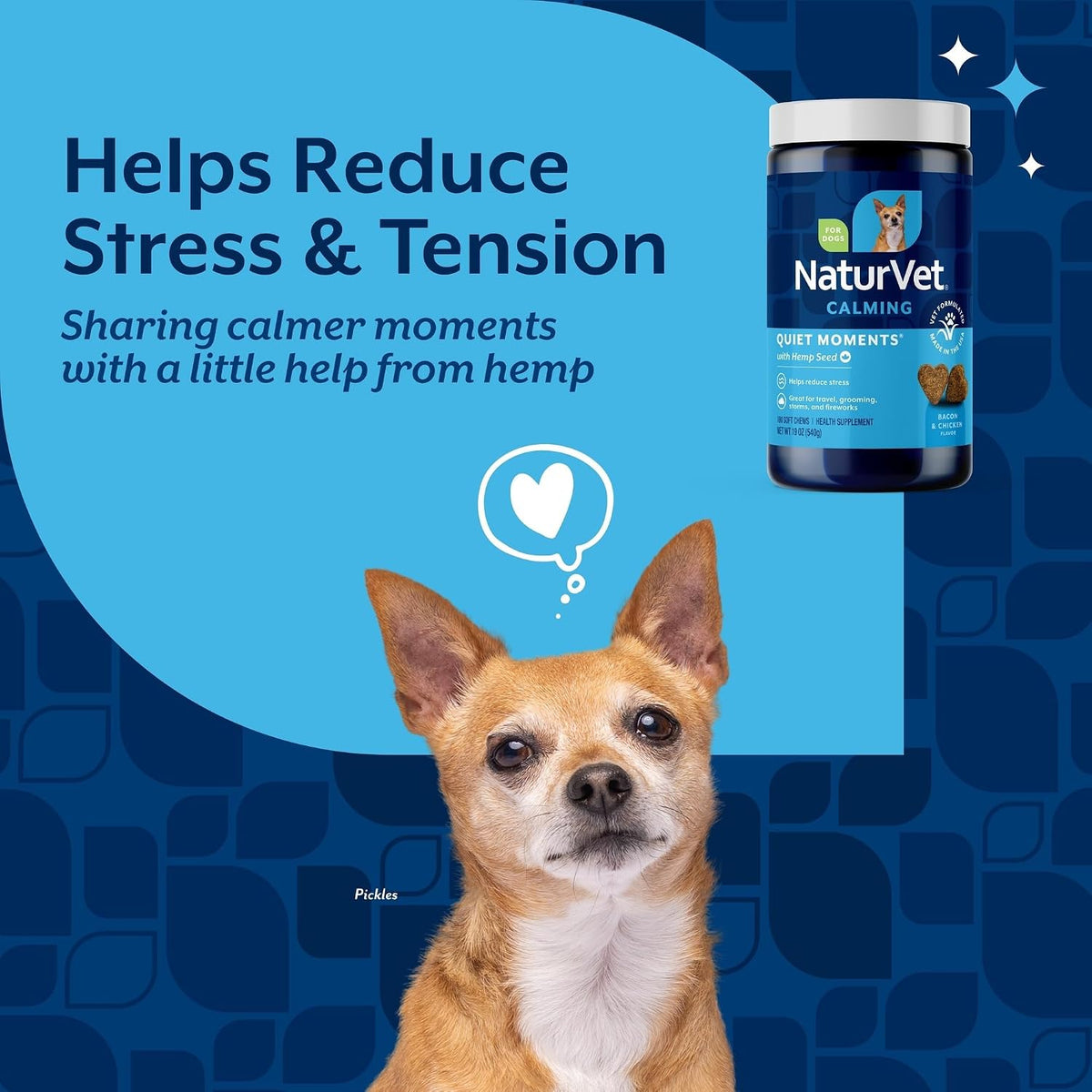 Quiet Moments Calming Plus Hemp Dog Supplement - 180 Soft Chews
