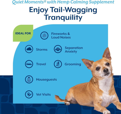 Quiet Moments Calming Plus Hemp Dog Supplement - 180 Soft Chews