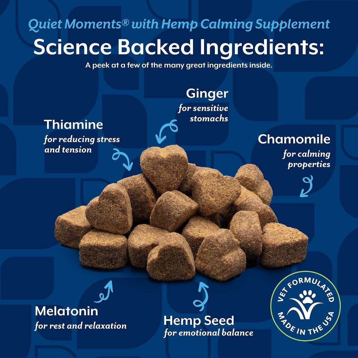 Quiet Moments Calming Plus Hemp Dog Supplement - 180 Soft Chews