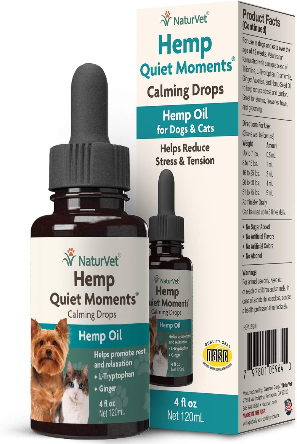 Quiet Moments Calming Plus Hemp Dog Supplement - 180 Soft Chews