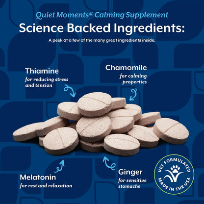 Quiet Moments Calming Plus Hemp Dog Supplement - 180 Soft Chews