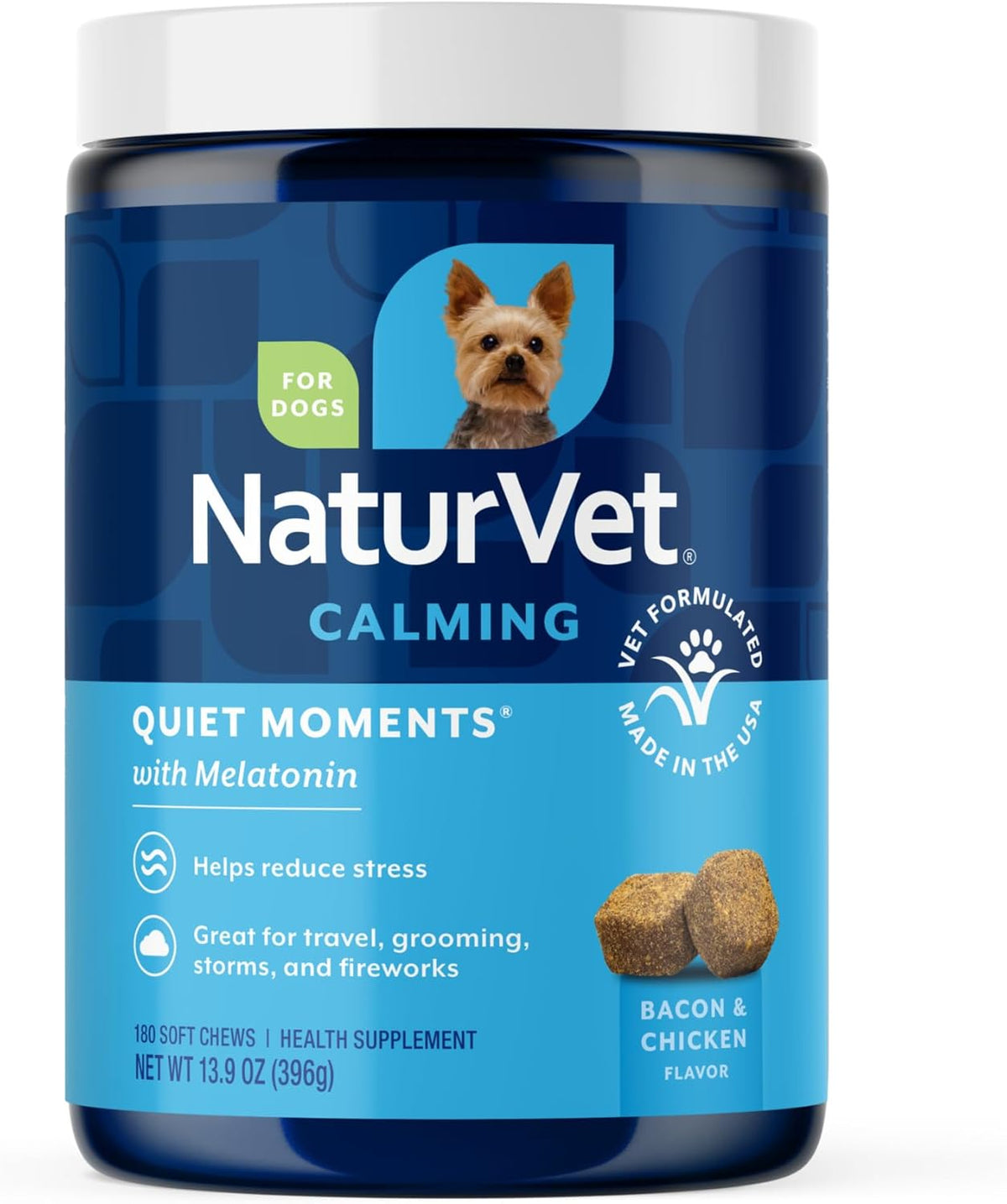 Quiet Moments Calming Plus Hemp Dog Supplement - 180 Soft Chews
