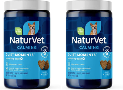 Quiet Moments Calming Plus Hemp Dog Supplement - 180 Soft Chews