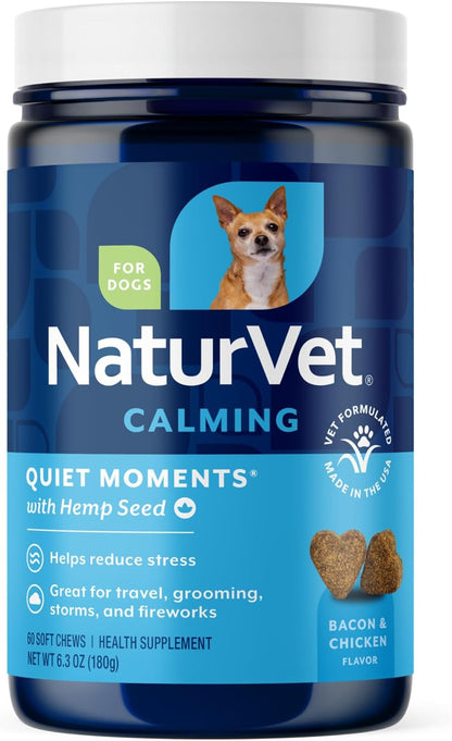 Quiet Moments Calming Plus Hemp Dog Supplement - 180 Soft Chews