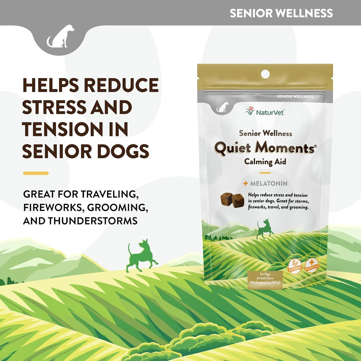 Quiet Moments Calming Plus Hemp Dog Supplement - 180 Soft Chews