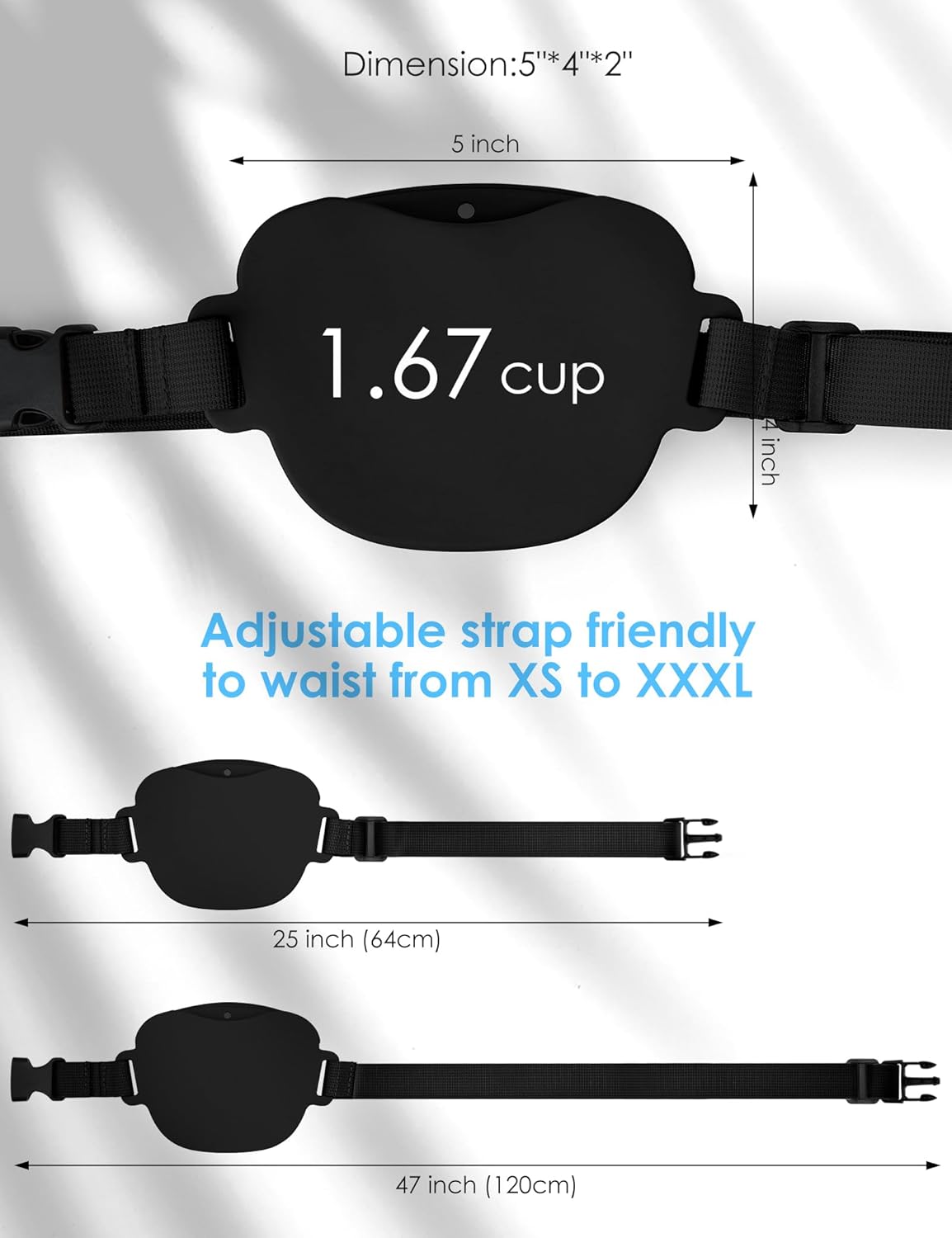 1.67 Cup Magnetic Dog Treat Pouch with Training Clicker (Black)